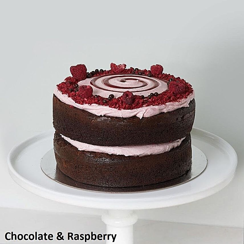 2 Layer Chocolate And Raspberry Cake:Send Anniversary Cakes To New Zealand