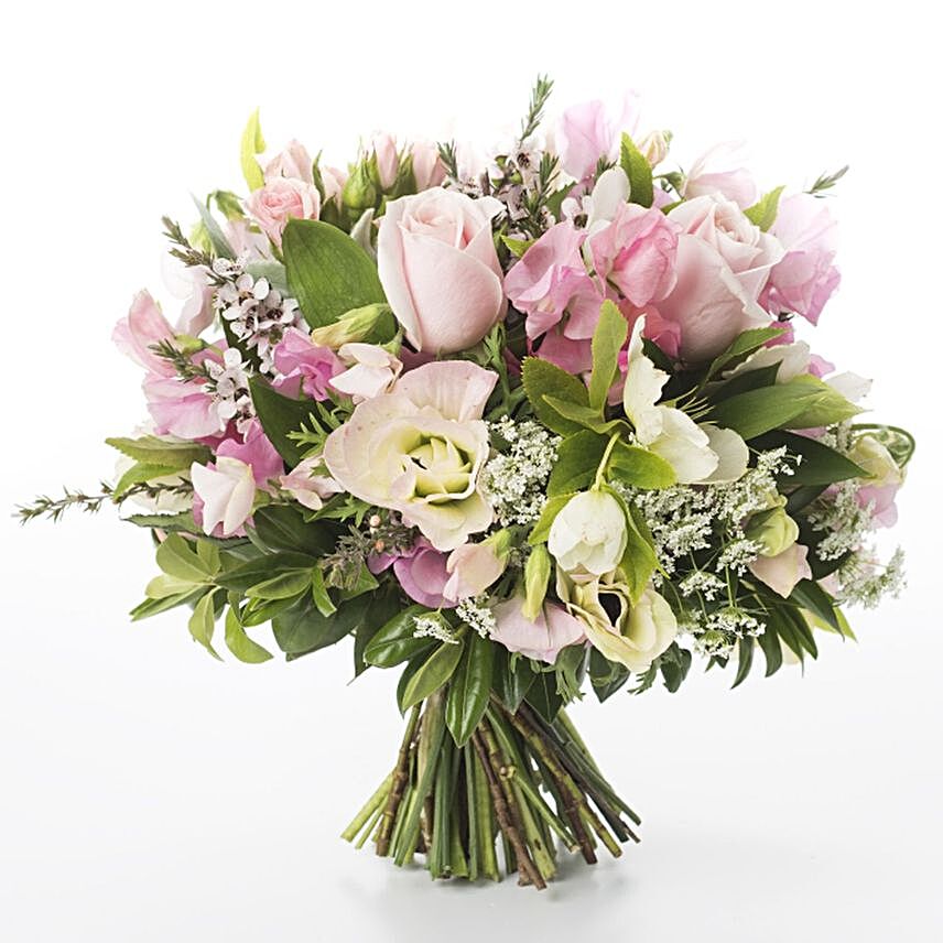 Blush Pink Floral Bouquet:Send Flower Bouquet to New Zealand