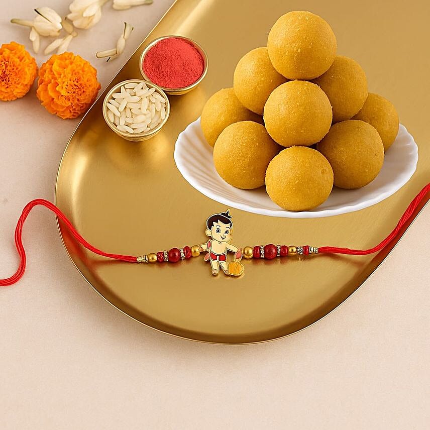 Sneh Holy Ganesha Kids Rakhi Kaju Katli