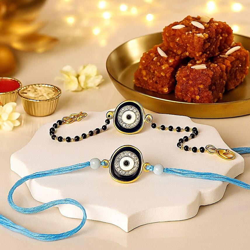Feng Shui Guardian Evil Eye Bhaiya Bhabhi Rakhi N Delectable Sweets