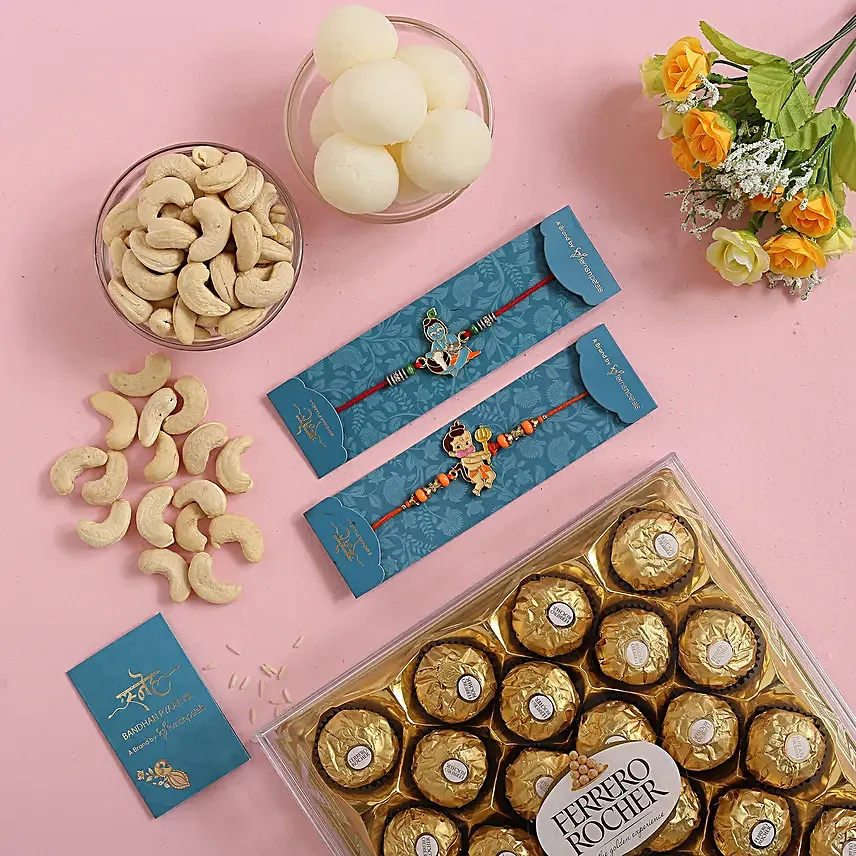 Devotional Rakhi Set Sweet Treat Hamper