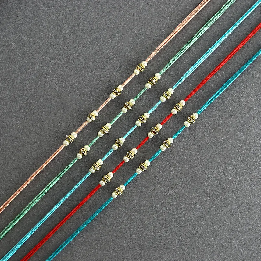 Embellished Love Beads Rakhi Set N Lindt Lindor Pack
