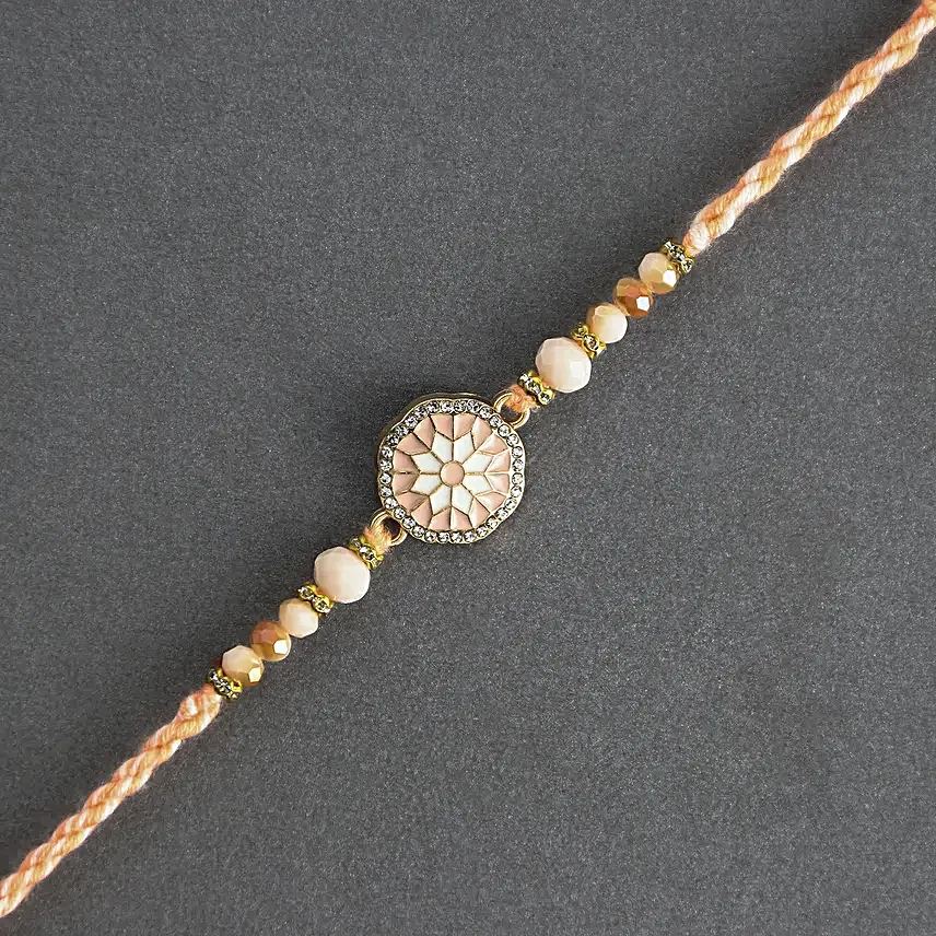 Floral American Diamond Rakhi N Lindt Chocolate