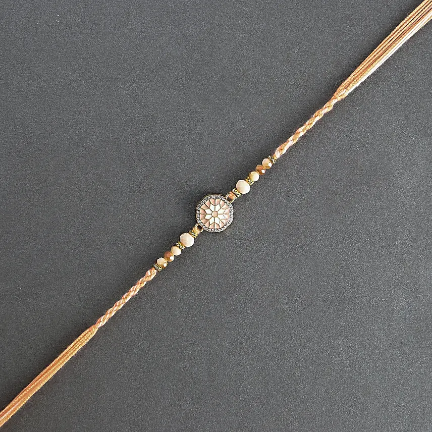 Floral American Diamond Rakhi N Lindt Chocolate
