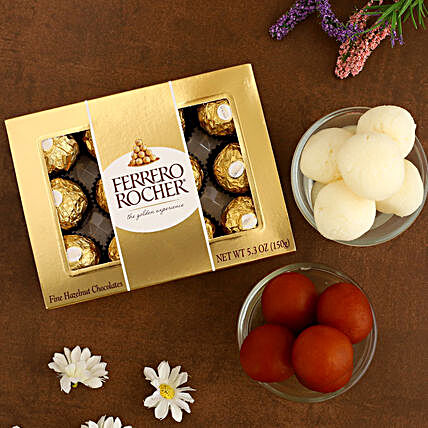 Ferrero Rocher With Gulab Jamun And Rasgulla