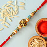 Lion Face Pearl Rakhi And Healthy Almonds