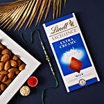 Sneh Green Rakhi With Lindt Chocolates & Almonds