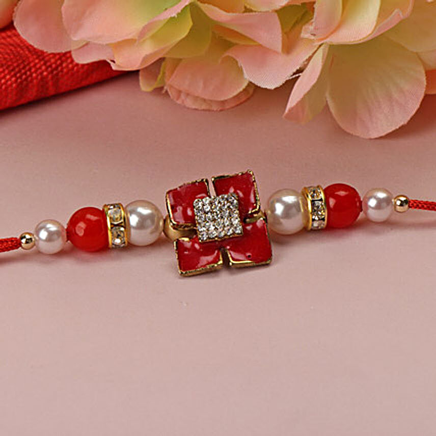 Red Stone with Pearl Rakhi NOR