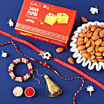 Sneh Family Rakhi Set With Soan Papdi & Almonds