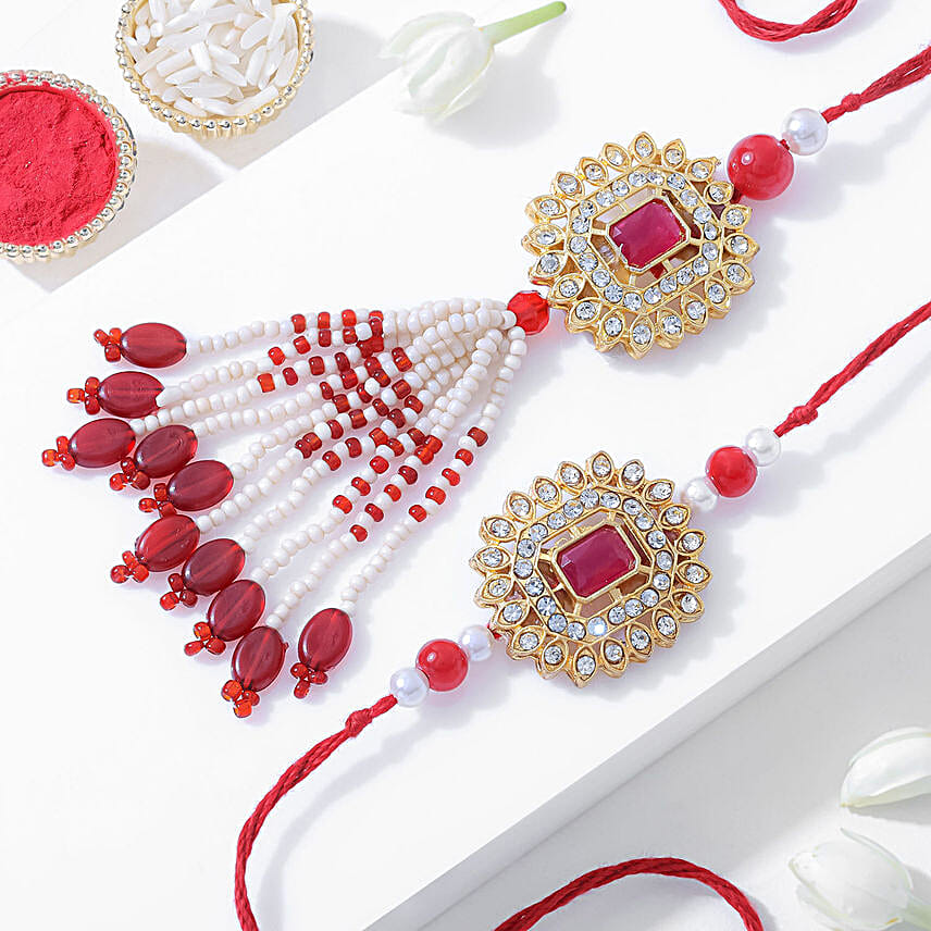 Bhaiya Bhabhi Rakhi Hamper with Sweets N Almonds