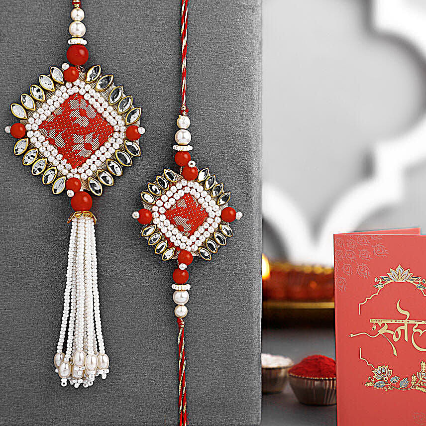Bandhani Bhaiya Bhabhi Rakhi Set N Ferreo Delight