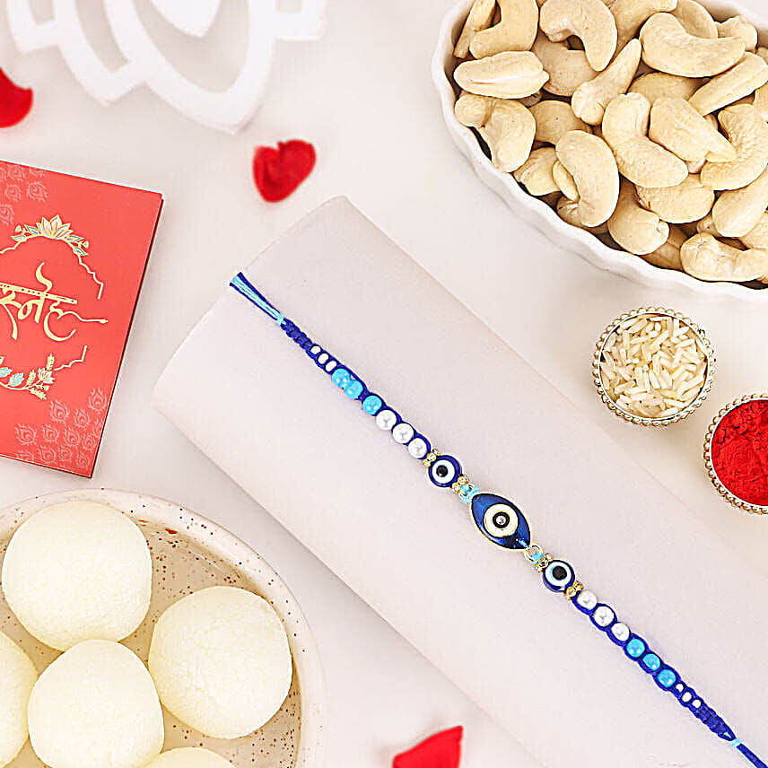 Evil Eye Rakhi N Sweets Combo