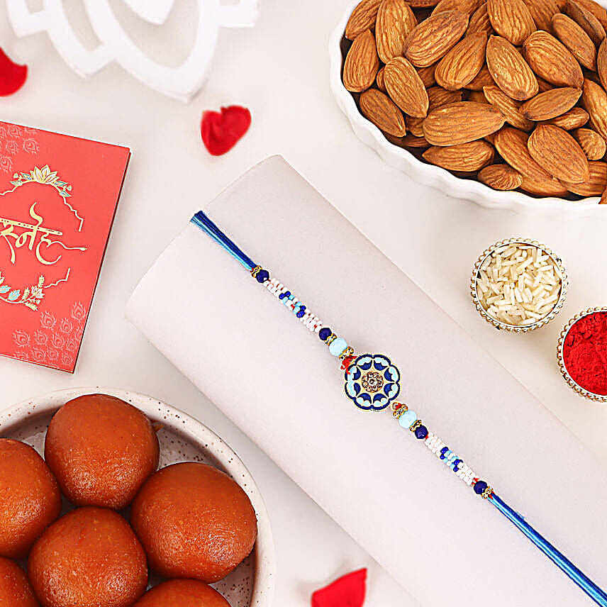Meenakari Rakhi N Delights Combo