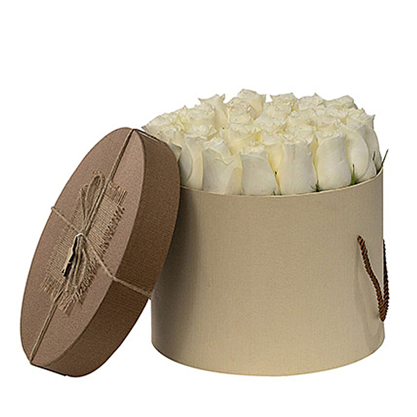 Dazzling White Rose Arrangement OM