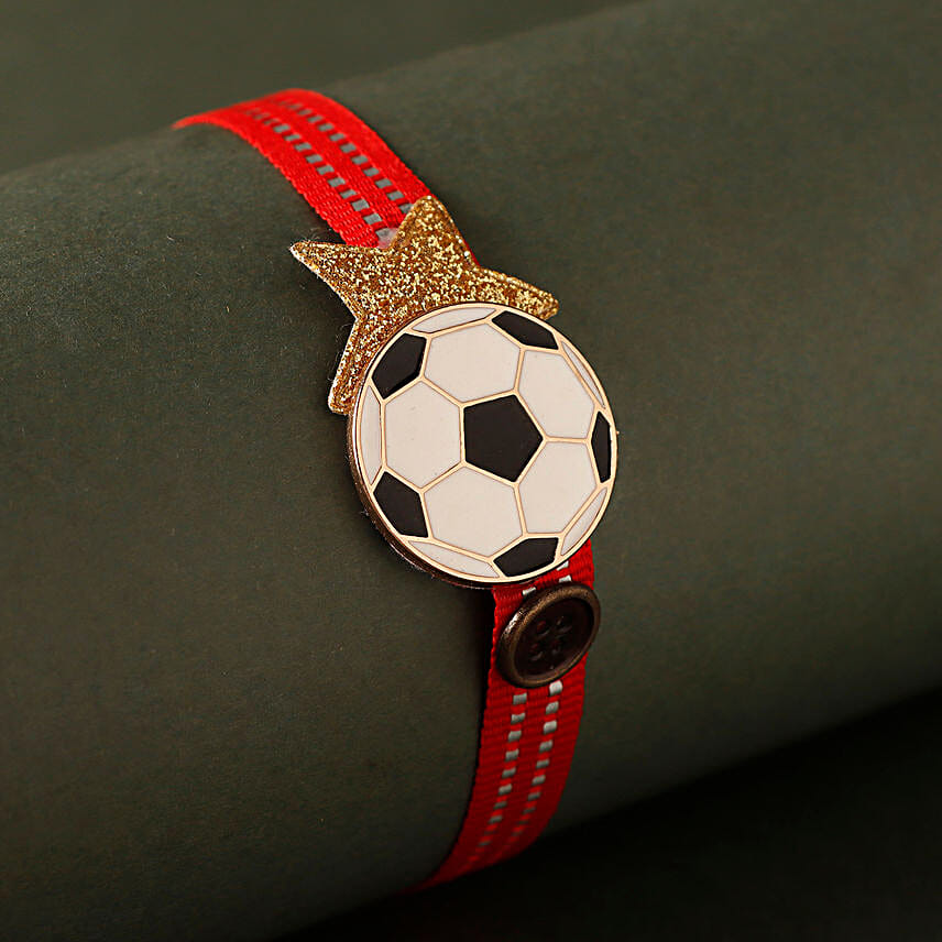 Sneh Playful Football Rakhi & Soan Papdi