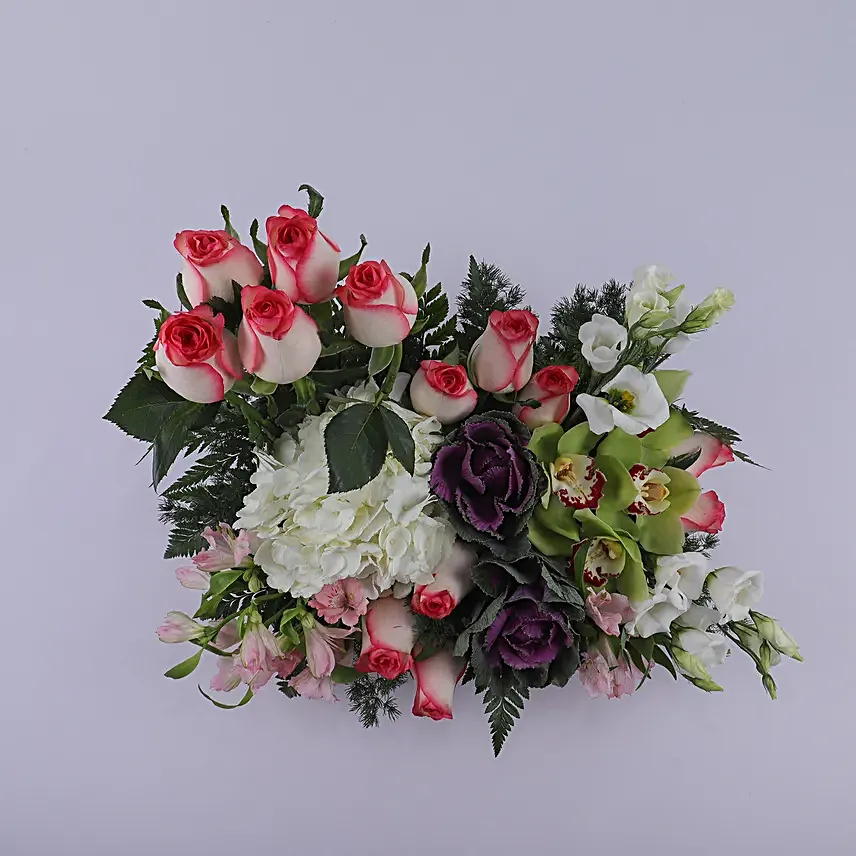 Stylish Basket Of Flowers