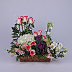 Stylish Basket Of Flowers