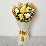 White and Yellow Roses Bouquet OM