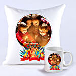 Personalised Joyful Holidays Cushion And Mug