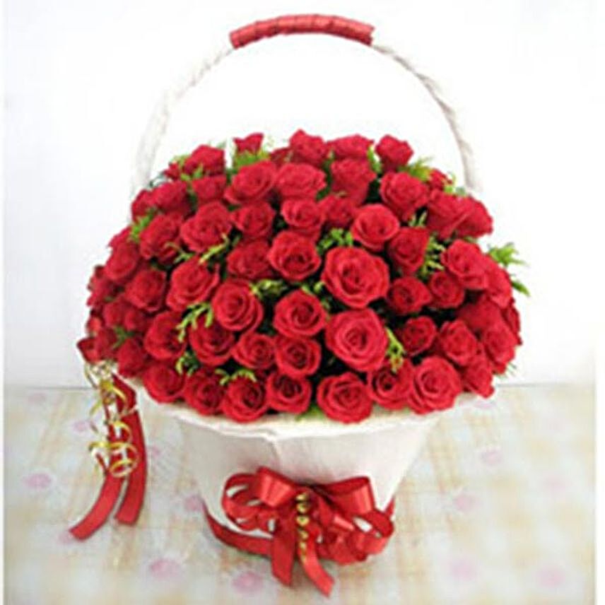Red Rose Basket