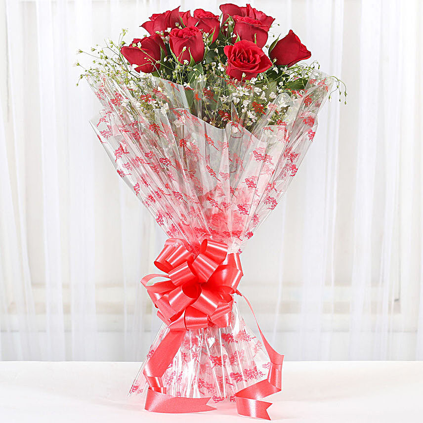 10 Exotic Red Roses  Bouquet