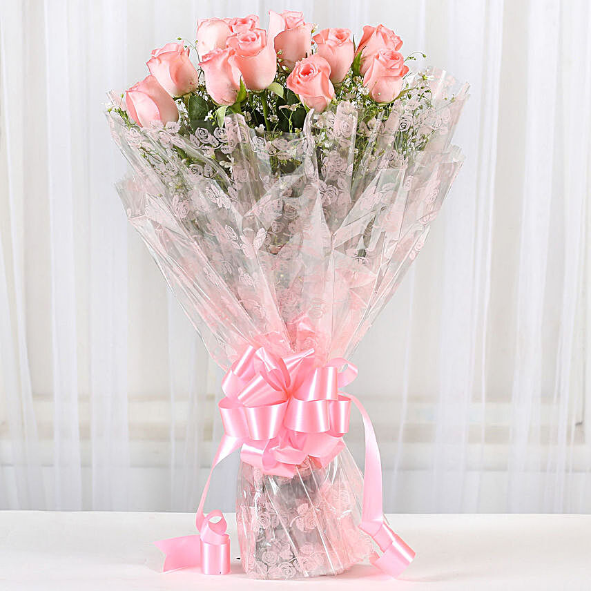 12 Splendid Pink Roses Bouquet:Love and Romantic Gifts to Philippines