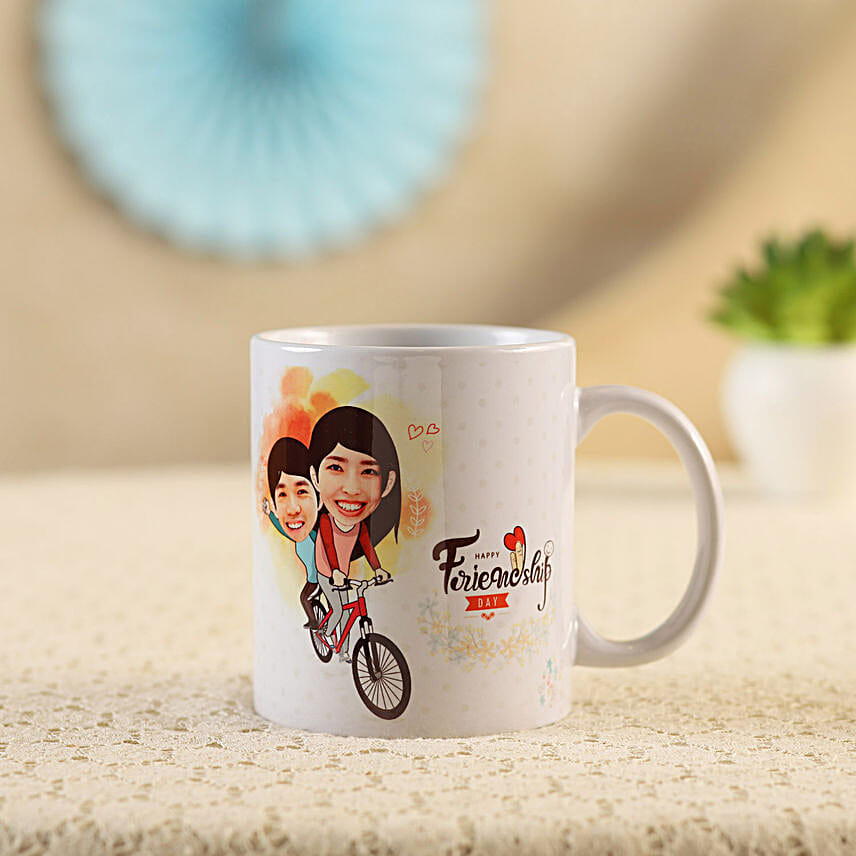 Personalised Friends On Cycle Mug