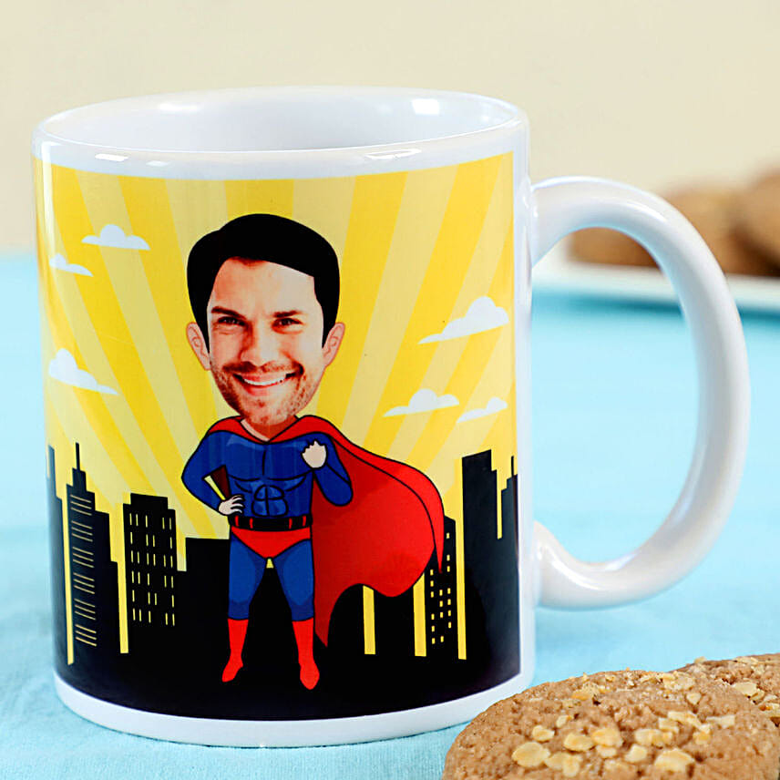 Super Hero Personalised Mug For Dad