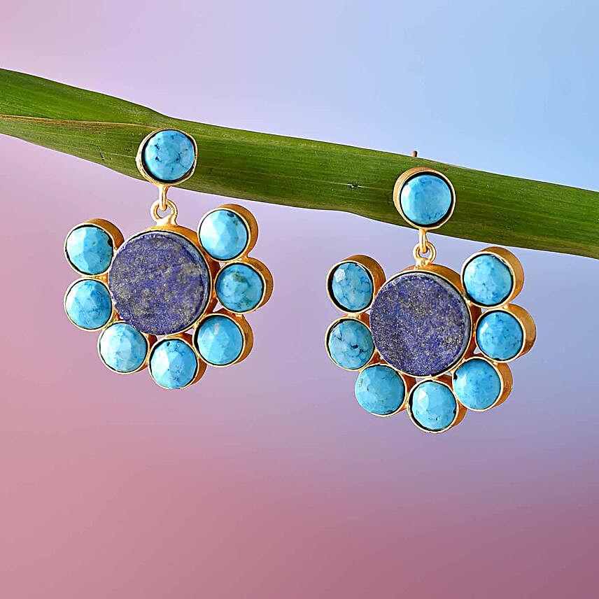 Elegant Lapis Lazuli Stone Earrings