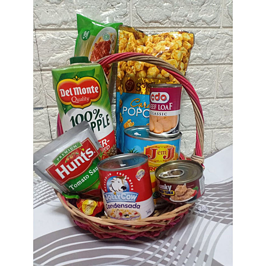 Pasta And Juice Basket Hamper:Send Gift Delivery to Philippines