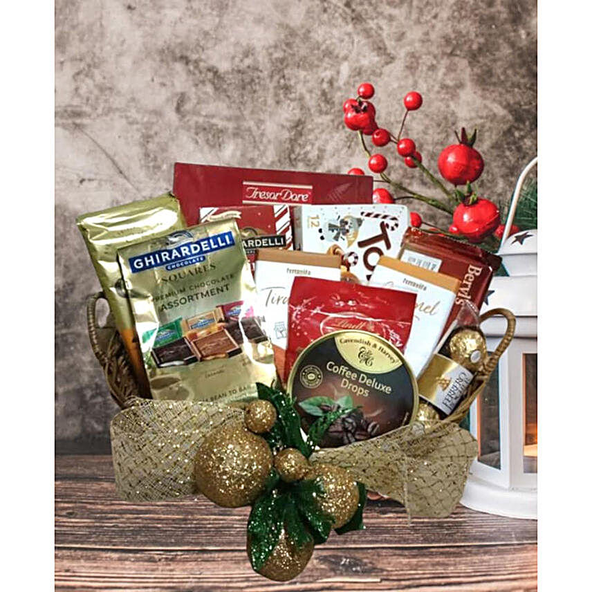 Chocolicious Treats Merry Christmas Hamper:Christmas Gift baskets to Philippines