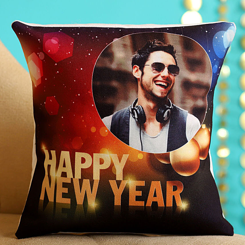 Colourful New Year Personalised Cushion:Send New Year Gifts to Philippines