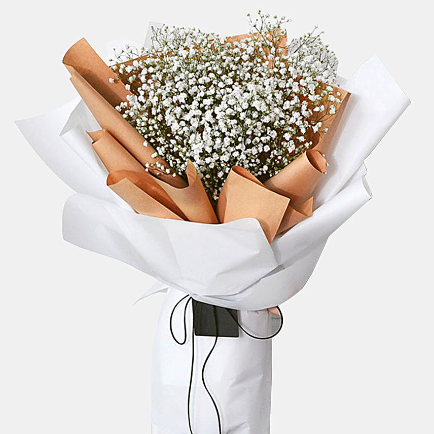 Happy Baby Breath Bouquet:Funeral Flowers to Philippines