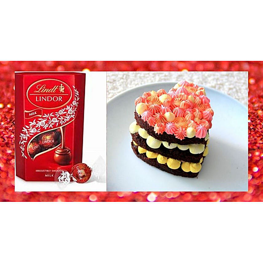 Heart Shaped Chocolate Cake And Lindt Lindor