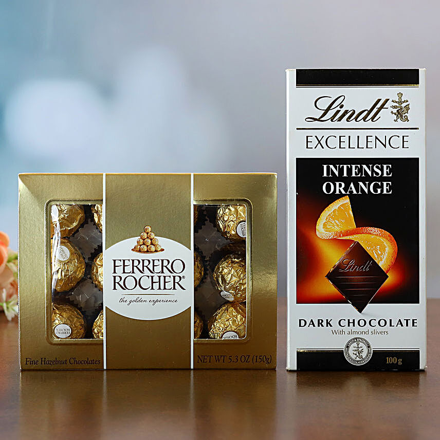 Ferrero Rocher And Lindt Intense Orange Chocolate:congratulations