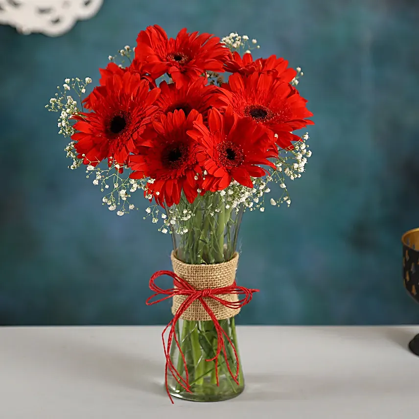 Blooming Gerbera Vase Arrangement