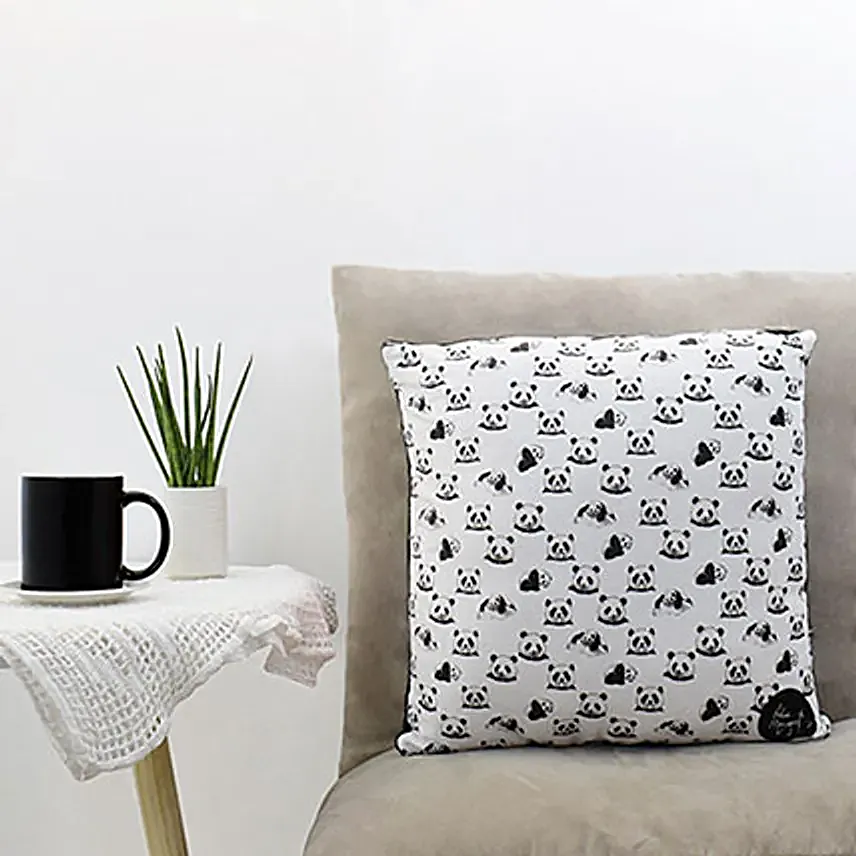 Cute Panda Printed Square Pillow