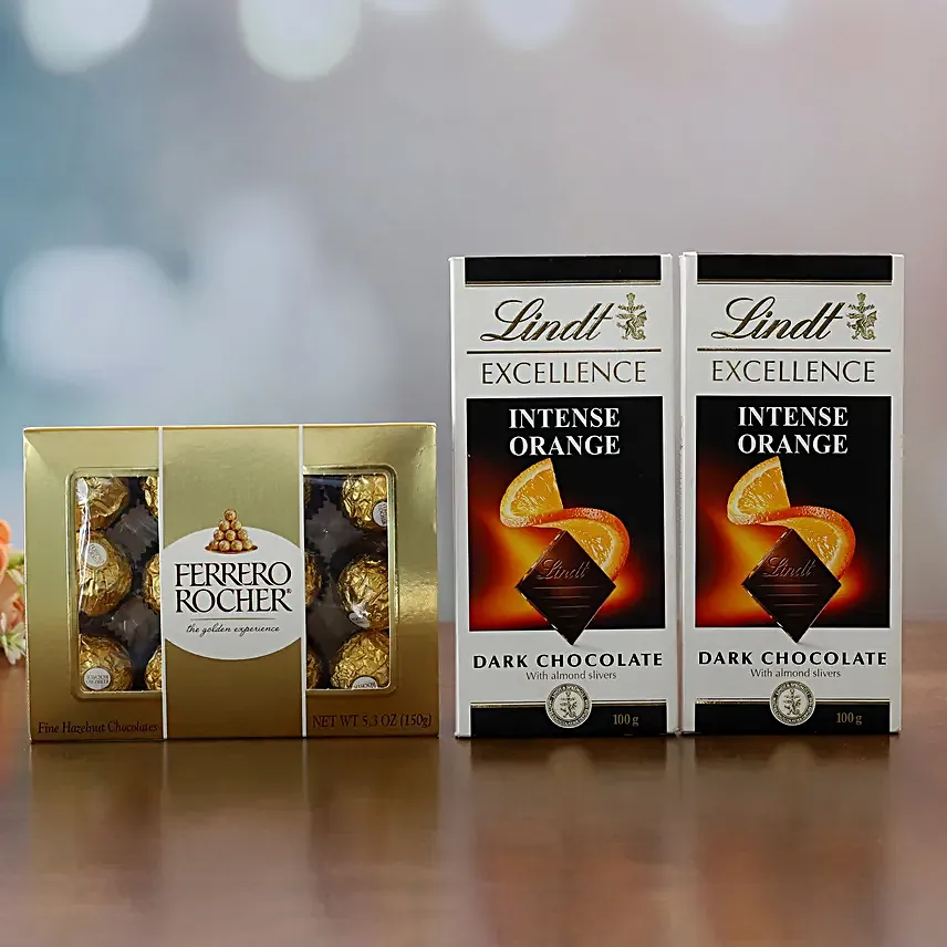 Ferrero Rocher And Lindt Intense Orange Chocolates