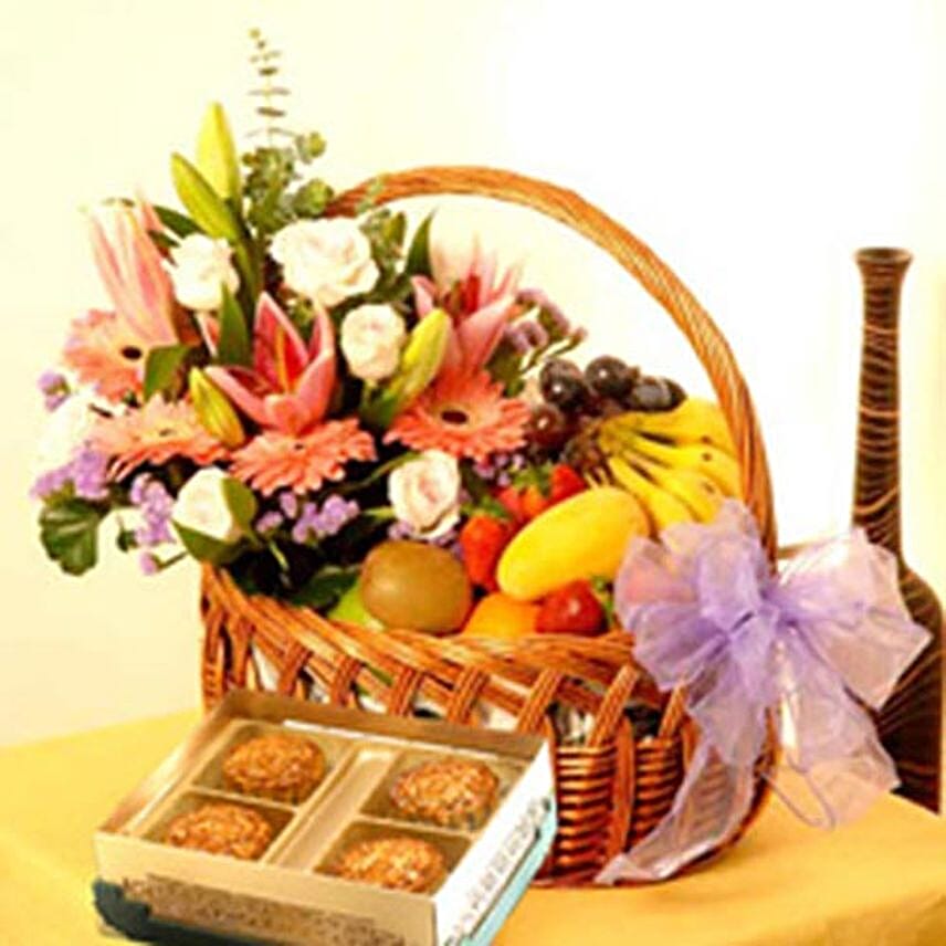 Fruits With Flower Bouquet