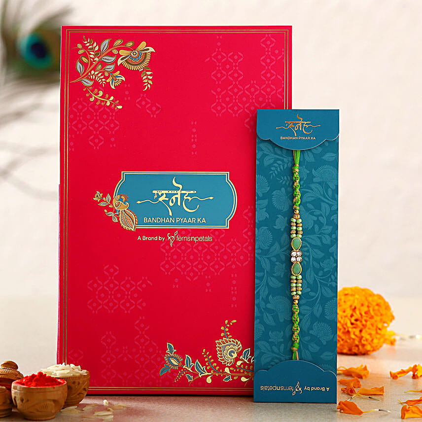Green Pearl Designer Rakhi