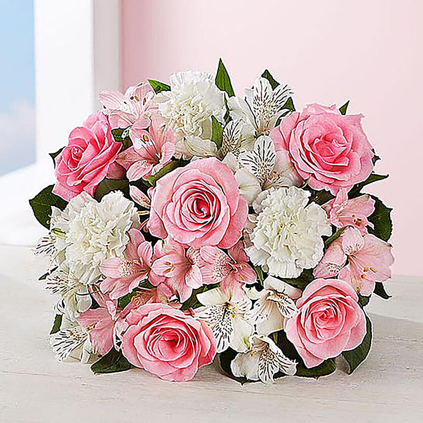 Peaceful Mixed Flowers Vase Arrangement
