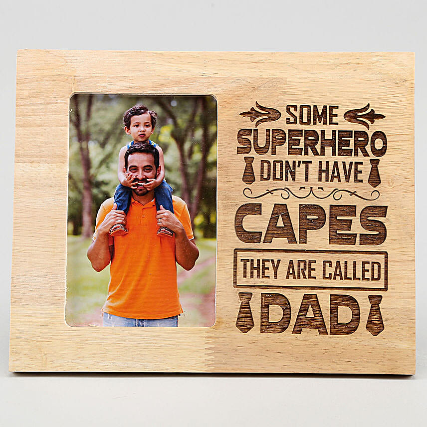 Personalised Superhero Dad Wooden Frame