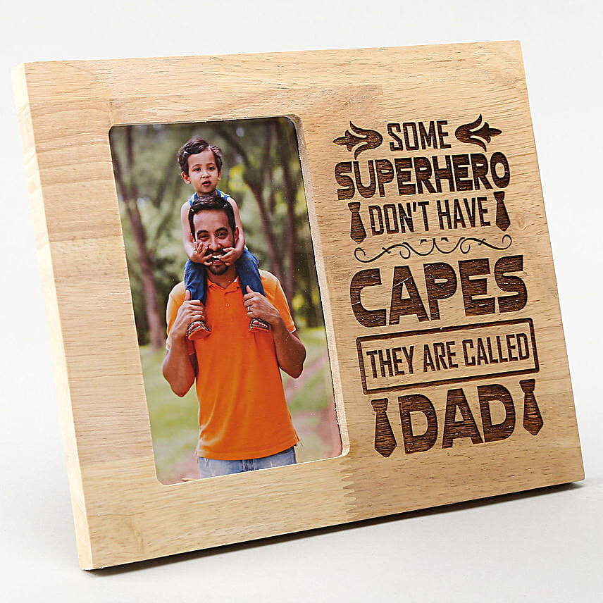 Personalised Superhero Dad Wooden Frame