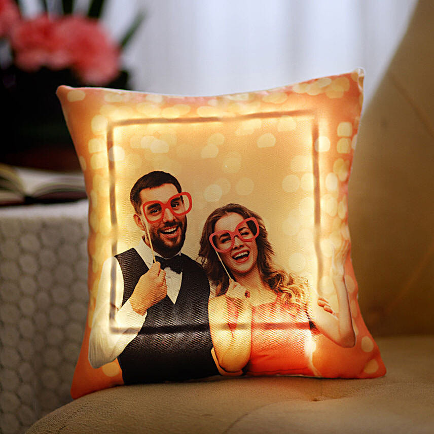 Personalised V Day LED Cushion