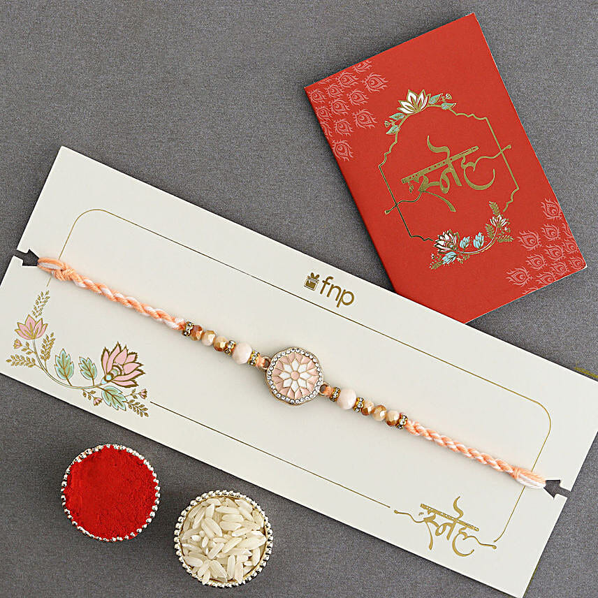 Rosy American Diamond Rakhi