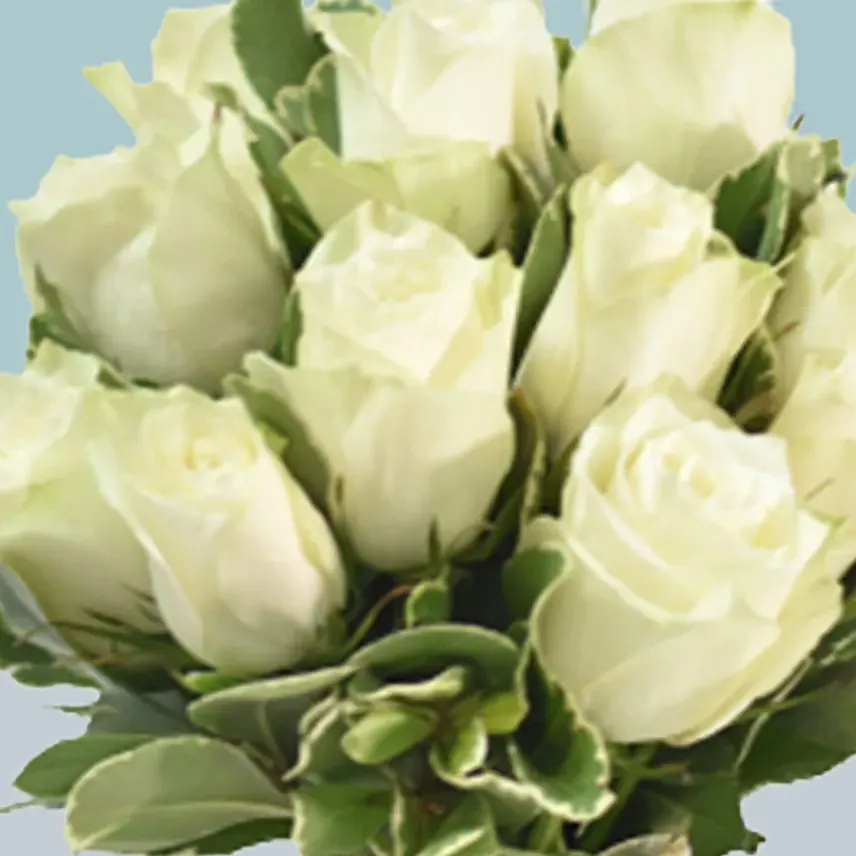 Vase Of Elegant White Roses