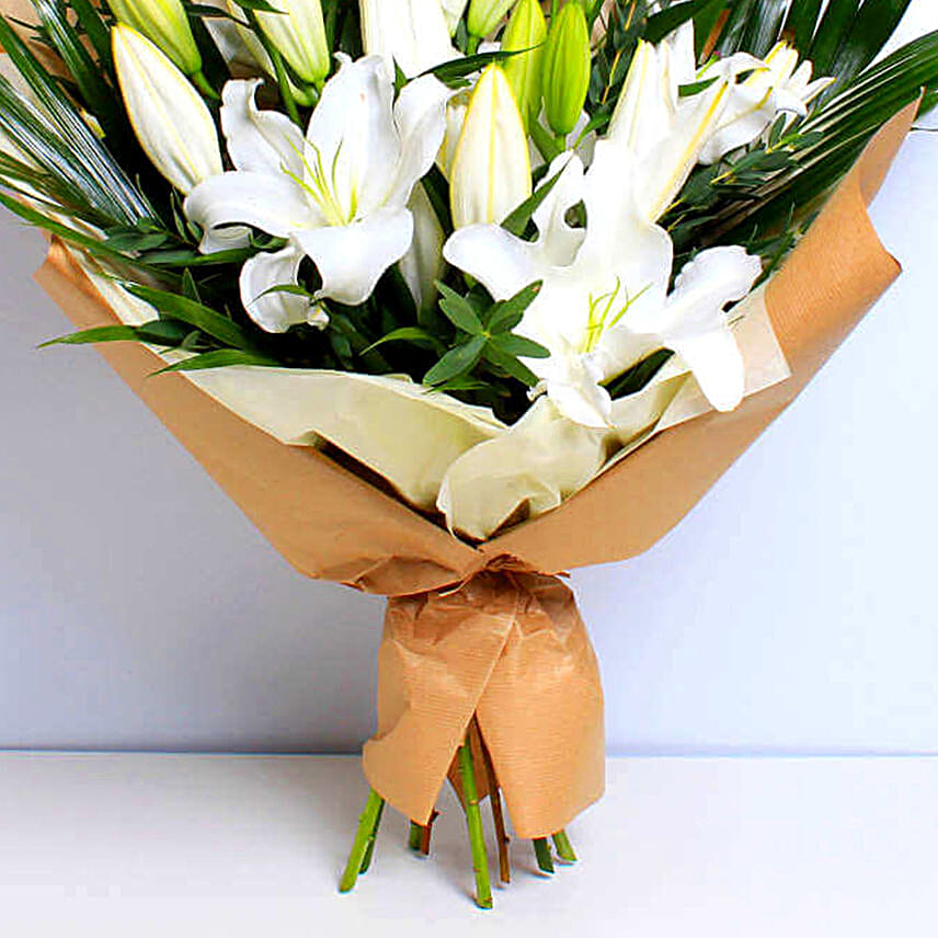 White Sweet Lilies Bouquet