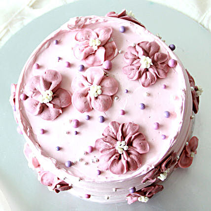 Purple Blossoms Vanilla Buttercream Cake