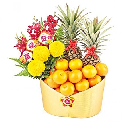 Flowers And Fresh Fruits