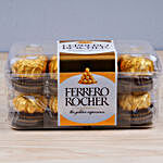 Golden Pearl Rakhi And Cashew With 12 Pcs Ferrero Rocher